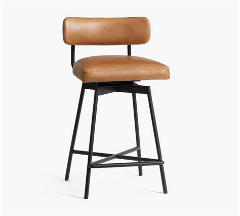 pottery barn leather stool|Maison Leather Stool